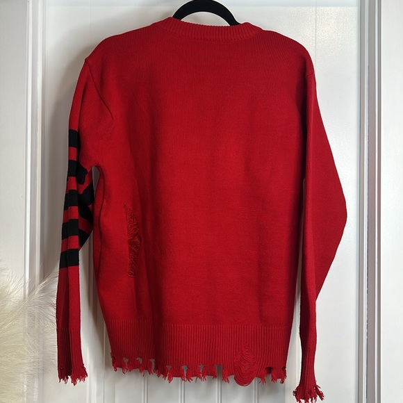 Pentatonix Red & Black Distressed Spell out Sweater. Size Large. - Picture 8 of 13
